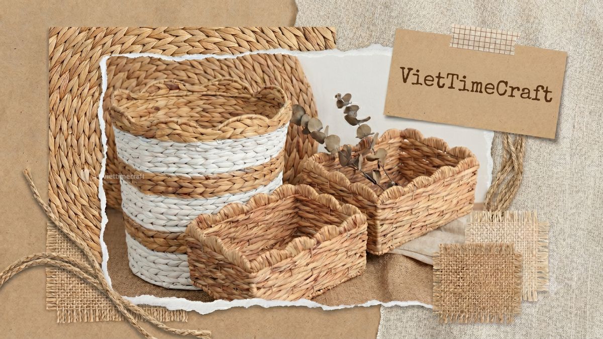 Viettimecraft wholesale water hyacinth basket collection