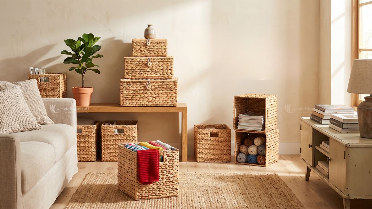 Water Hyacinth Storage Basket Wholesale