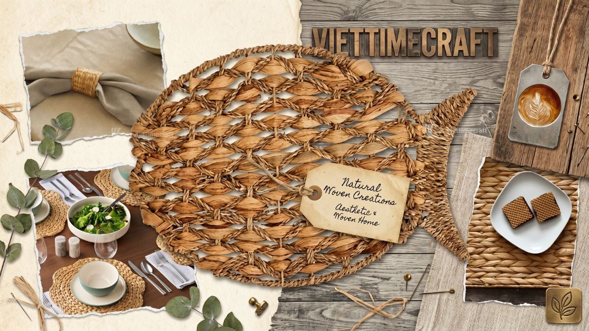Handmade Water Hyacinth Placemat for Sustainable Table Settings