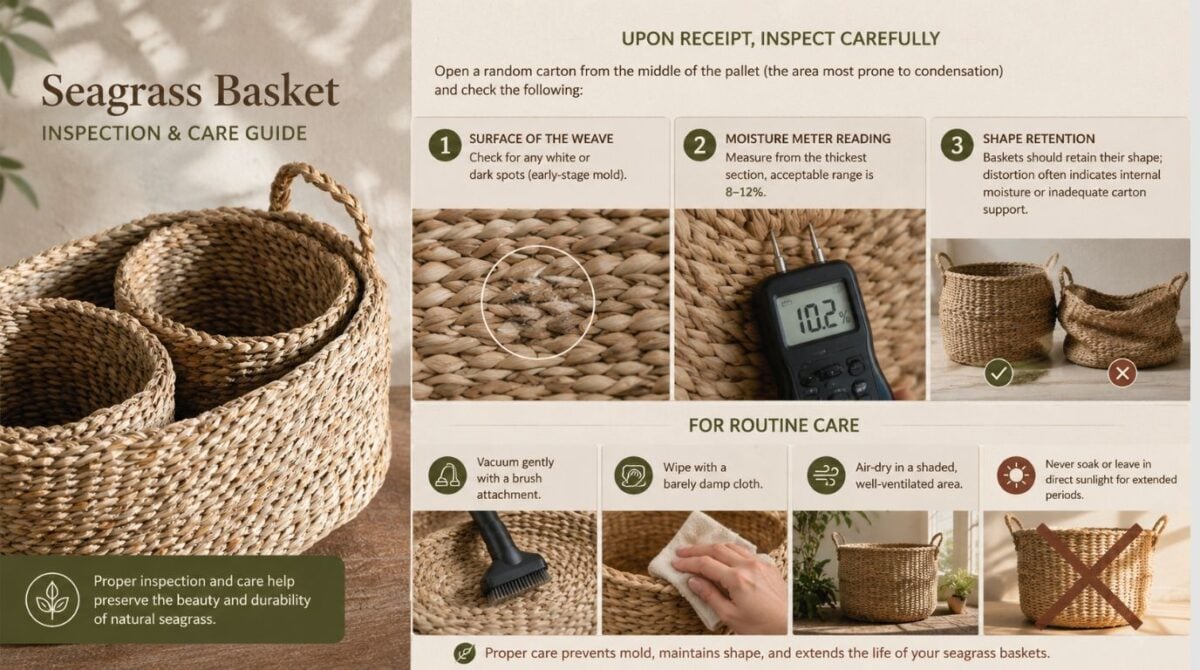 Care Instructions for Natural Seagrass Baskets