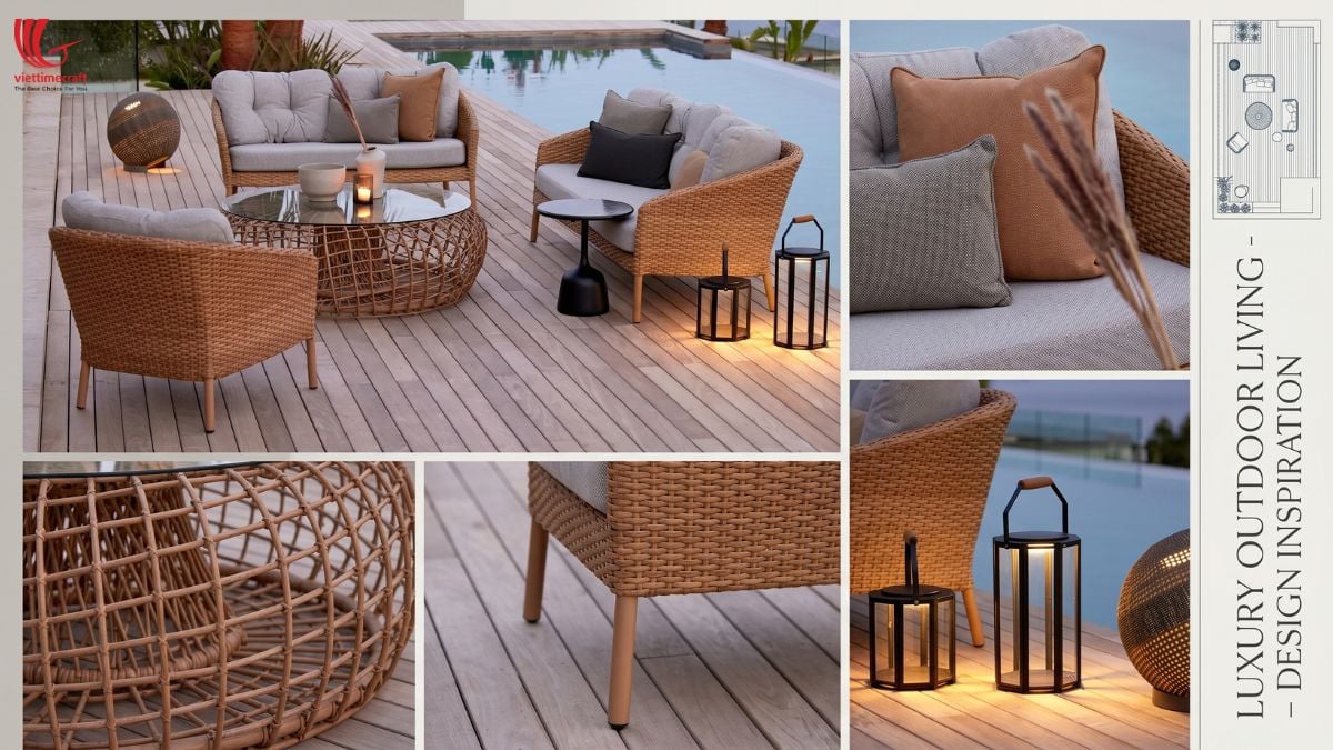 Natural woven deck furniture for residential and hospitality projects