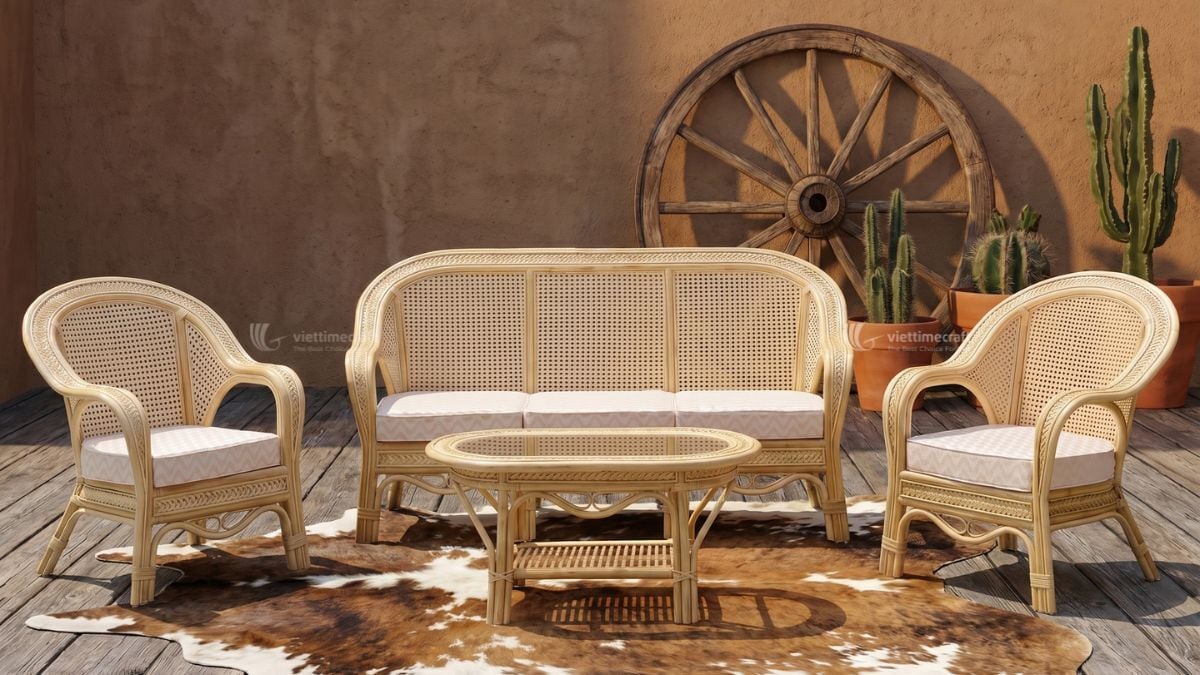 Handcrafted wicker furniture combining comfort and natural beauty