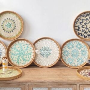 Rattan Tray Set, Serving Tray From Viettimecraft