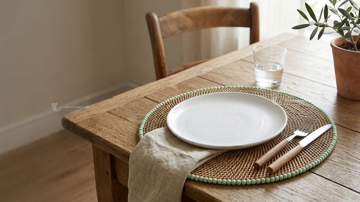 Modern handmade woven placemat concepts for global markets