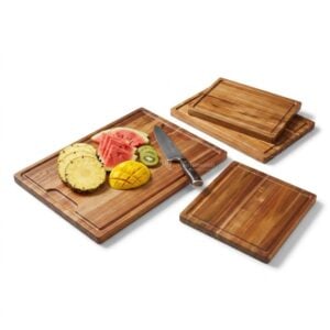 Acacia Wood Cutting Board With Juice Groove, Multifunctional Heavy Duty Chopping Board and Charcuterie Serving Tray - G00012