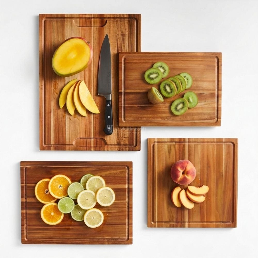 Acacia Wood Cutting Board With Juice Groove, Multifunctional Heavy Duty Chopping Board and Charcuterie Serving Tray - G00012 - Image 6