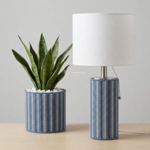 Blue Rattan Laundry Basket I Viettimecraft