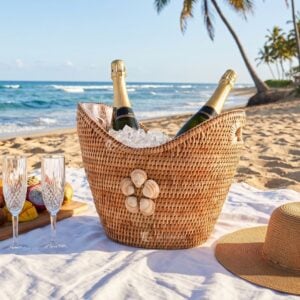 Rattan Ice Bucket I Viettimecraft