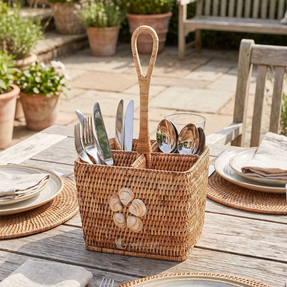 Rattan Utensil Holder I Viettimecraft