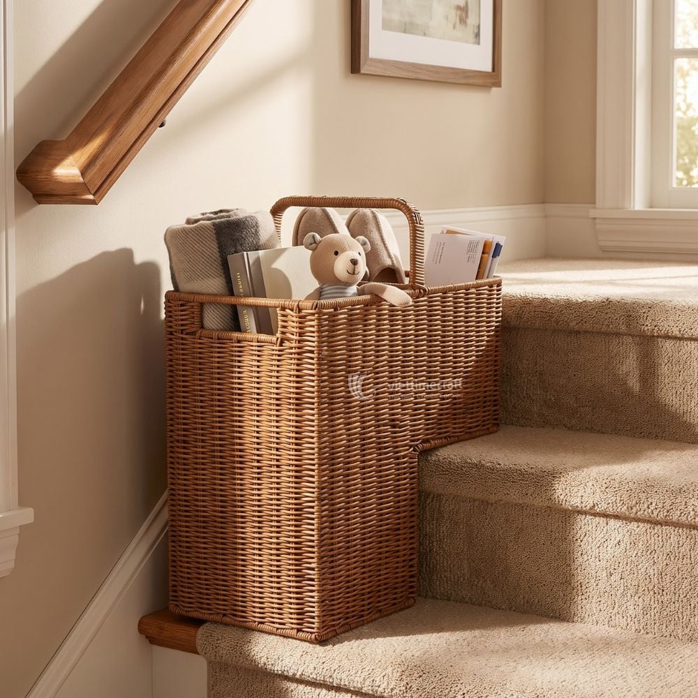 Staircase Wicker Basket I Viettimecraft