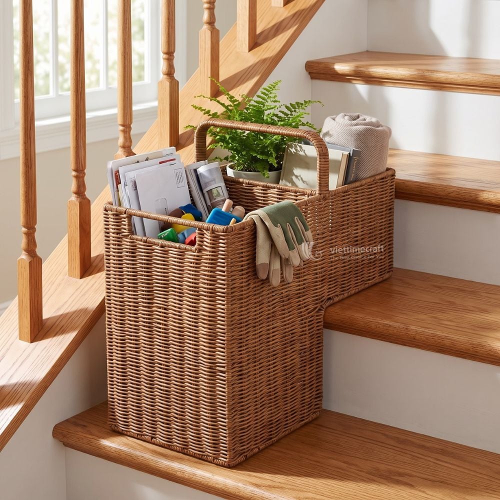 Staircase Wicker Basket I Viettimecraft