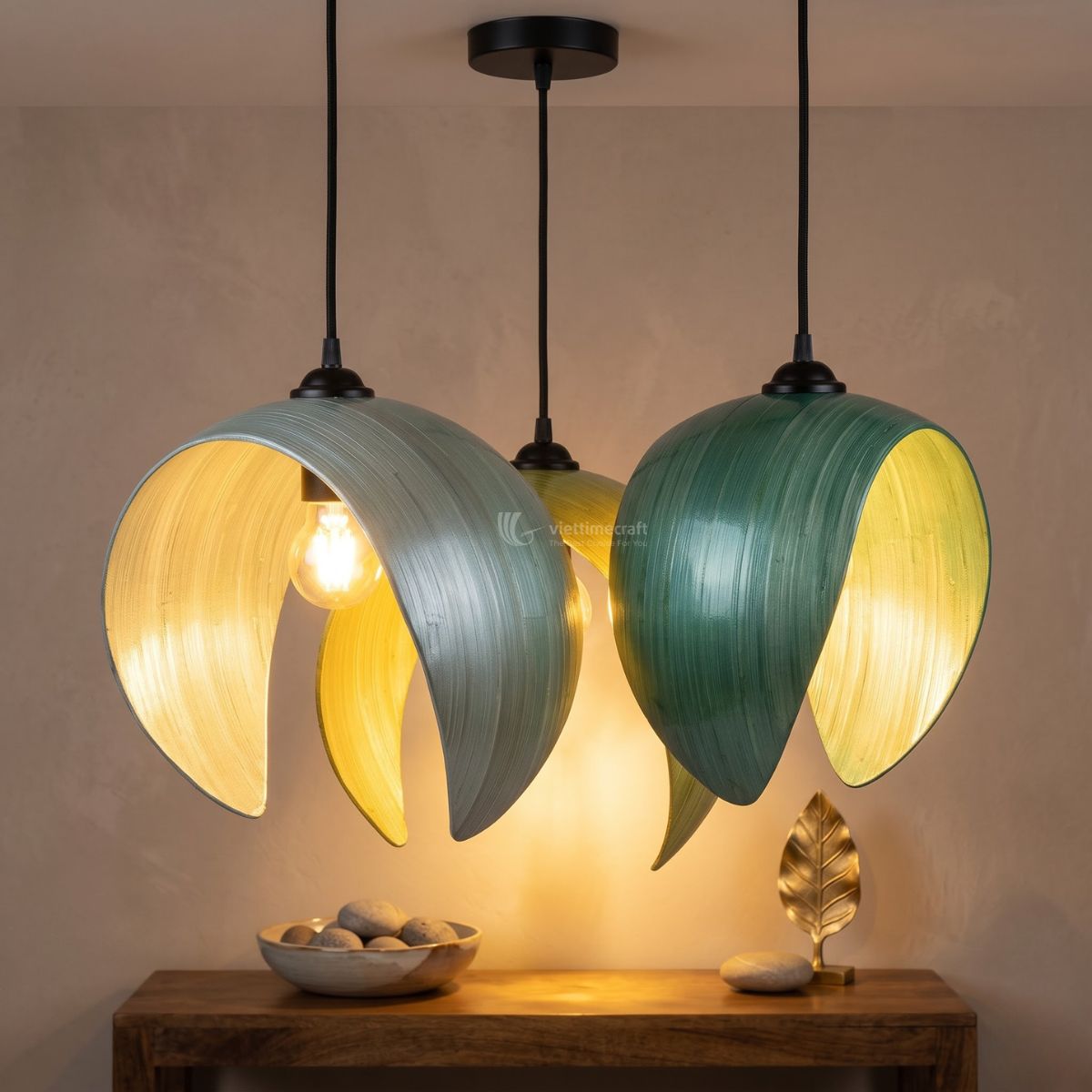 Spun Bamboo Lampshade I Viettimecraft