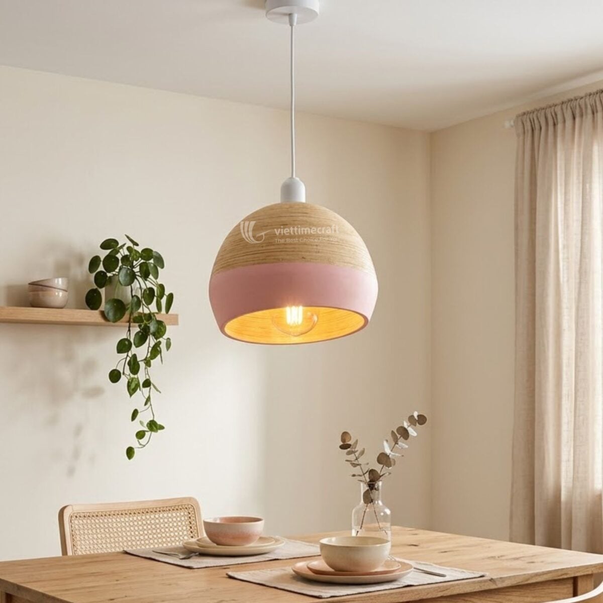 Spun Bamboo Lampshade I Viettimecraft