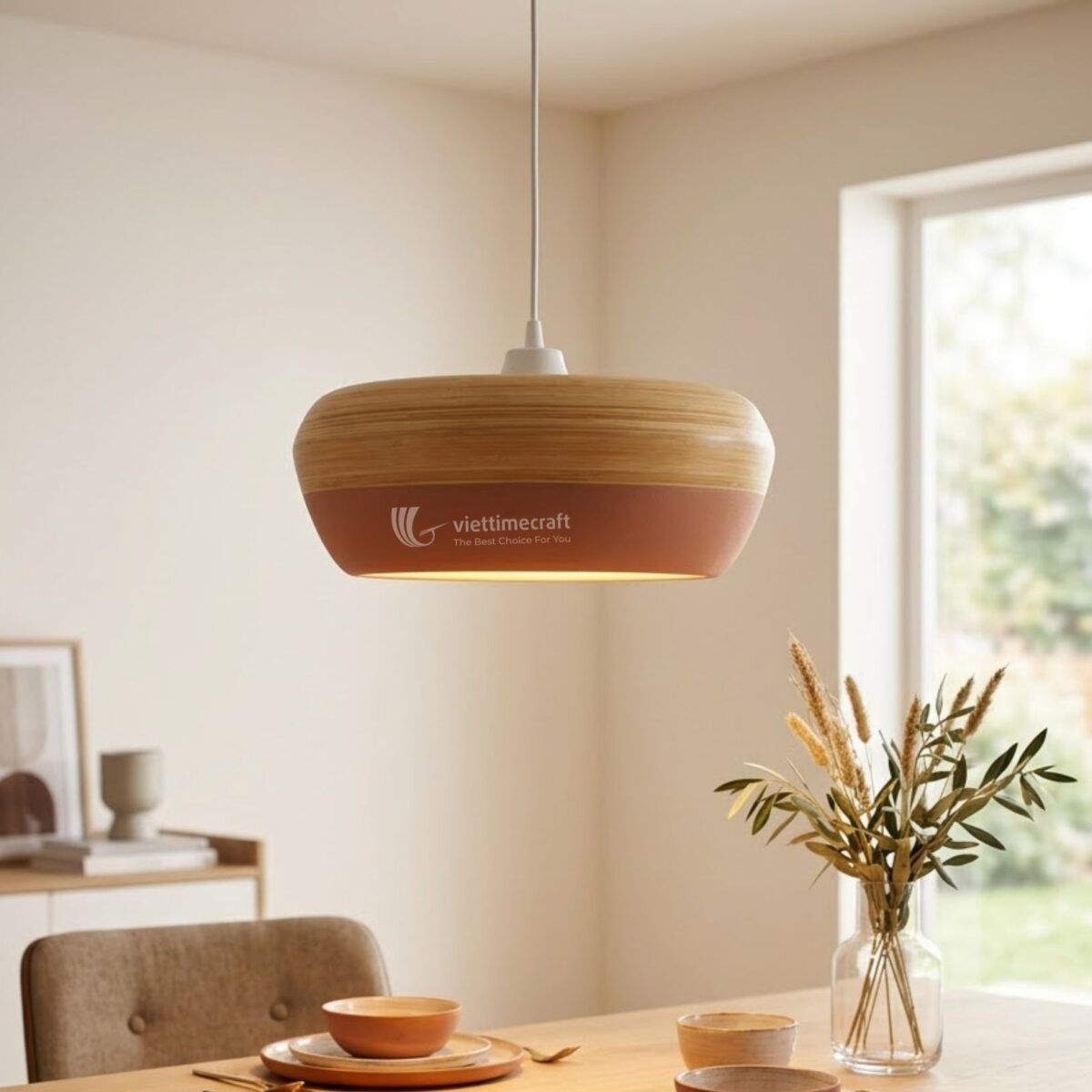 Spun Bamboo Lampshade I Viettimecraft