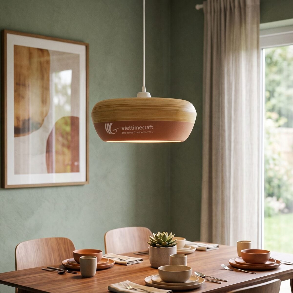Spun Bamboo Lampshade I Viettimecraft