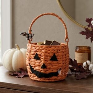 Woven Water Hyacinth Candy Holder Basket For Kids Halloween