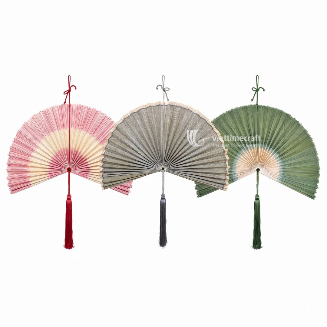 Handmade bamboo wall hanging fans for HORECA display wholesale