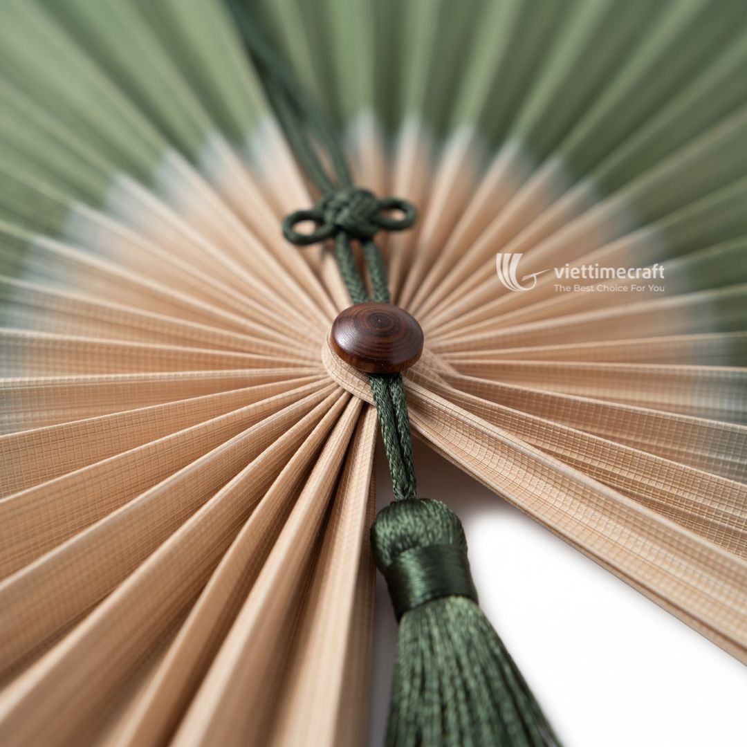 Handwoven Bamboo Fan Wall Decor, Boho Style Wall Hanging - Image 4