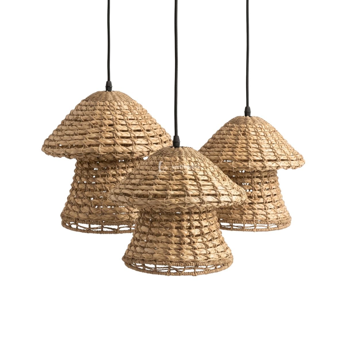 Factory-direct stackable mushroom water hyacinth lampshades manufactured in Vietnam for global B2B importers