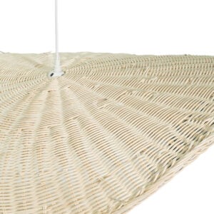 Wavy hat rattan pendant lampshade with natural woven texture for wholesale B2B