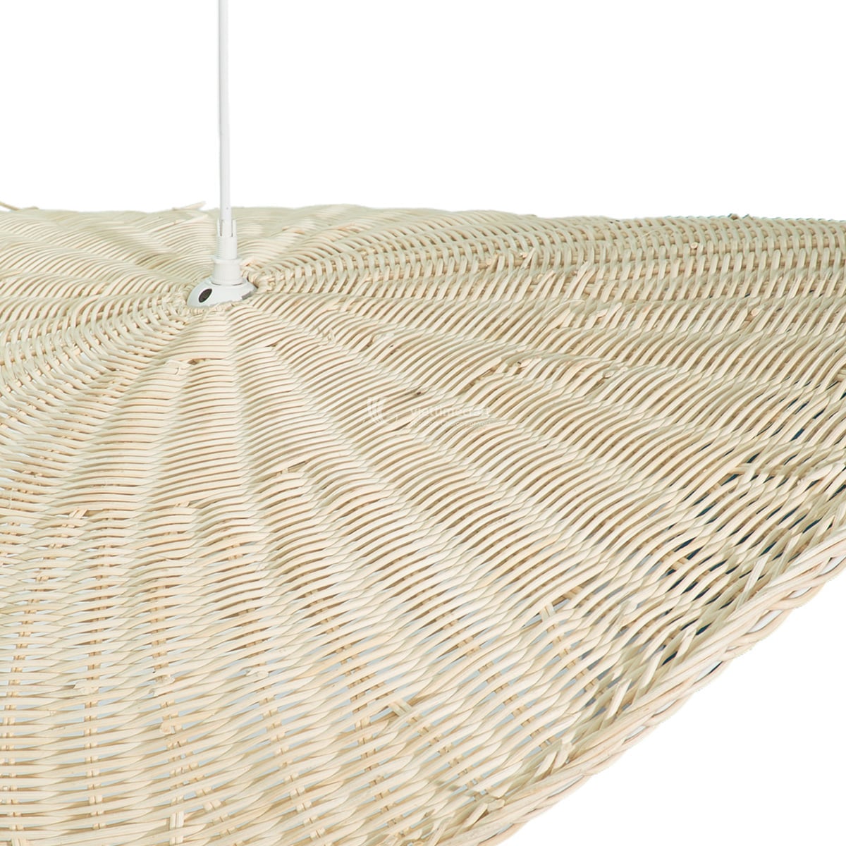Wavy hat rattan pendant lampshade with natural woven texture for wholesale B2B
